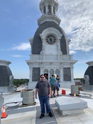 My brother on courthouse roof