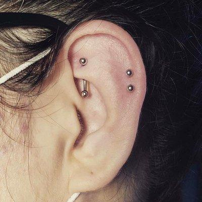 Rook and double helix (curated ear)