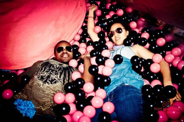 My friends modeling in the ballpit