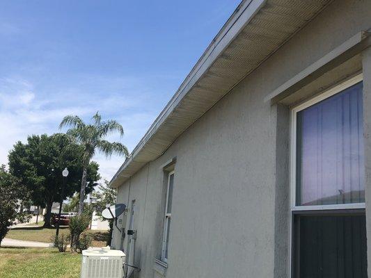 Side of house soffit sagging (before)