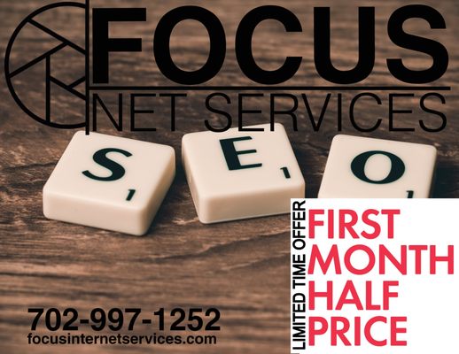 Half off first month SEO