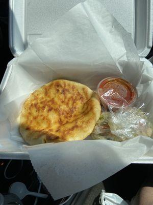 Pupusas (pork) with fermented cabbage