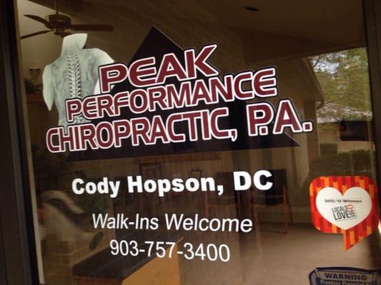 We welcome you to Peak Performance Chiropractic where we hope you will be able to experience the blessing of Chiropractic care!