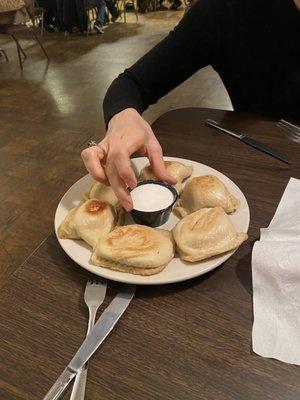 Mmmm who doesn't put sugar on their pierogi?