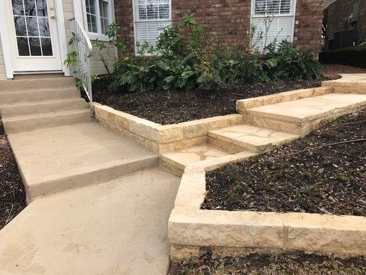 Stone walk way after cleaning