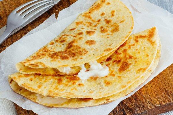 Quesadilla $8.99.  You choice the meat: Chicken, pork or ground beef, Steak, Mexican Sausage or campechano.