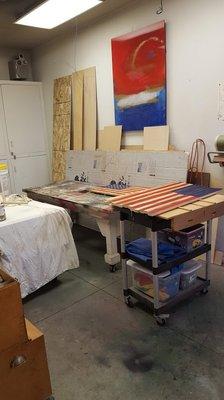 Bill Wooden American Flag That He Makes