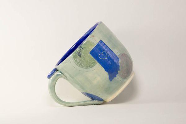 one of our Indiana mugs in blue