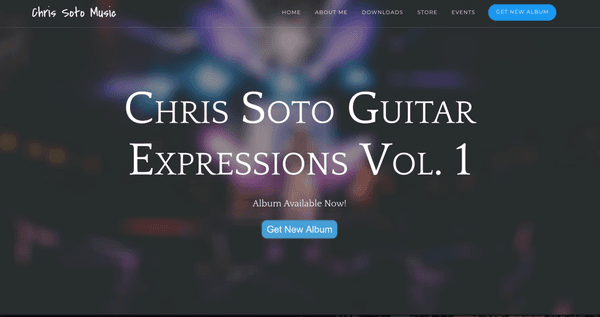 www.chrissotomusic.com - A music artist portfolio built for one of our clients.