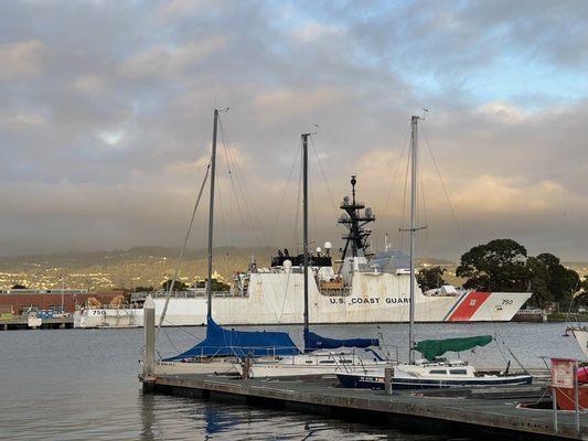 A new Legend-Class ship of the USCG, National Security Cutter. Looking directly at her bow will show off the art of the science