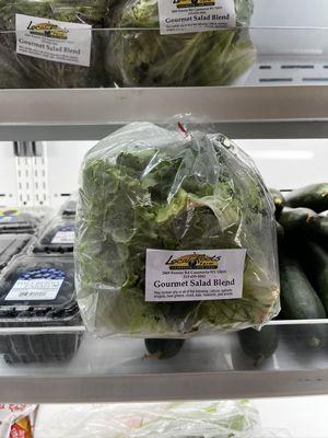 Local Roots salad greens and chicken!