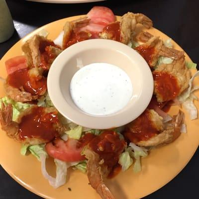 Buffalo Shrimp- Extremely Hot! Tasted like Habanero Shrimp, I could not eat this dish after my first bite.