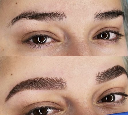 before and after brow shaping