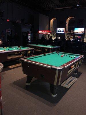 There's a total of 6 pool tables.