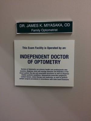 Dr. James K. Miysaka, Optometrist
Seeing patients of all ages for glasses, contact lenses, vision therapy, and ocular diseases.