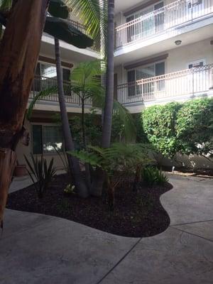 Courtyard area in the middle of the apartments