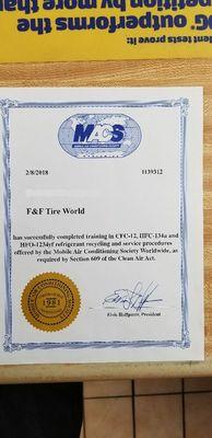 When the heat is on see F&F Tire World for all your a/c repairs! We are fresh out of school with all the required certifications!!