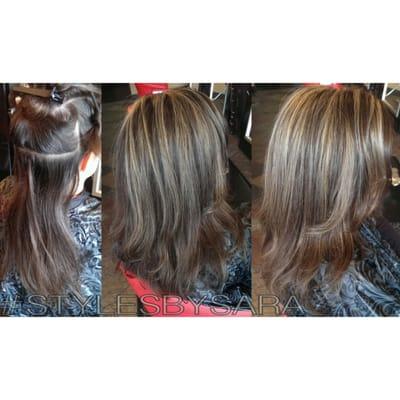 Highlights and trim with blow dry