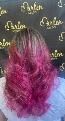 Pink balayage