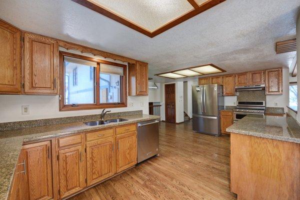 Spacious Kitchen with stainless steel appliances