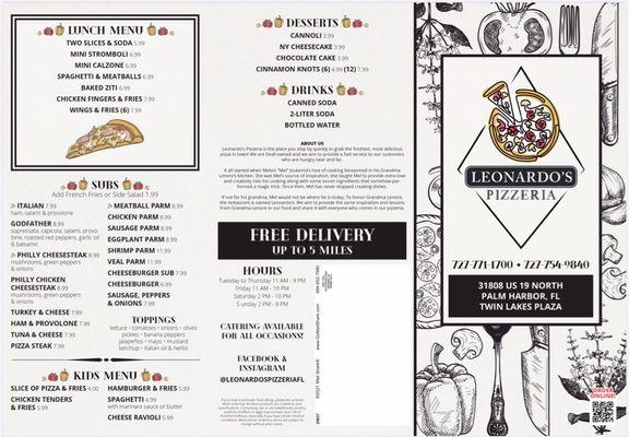 Front and Back Menu