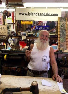 Michael, the proprietor and master sandal maker