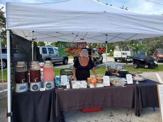 Crista Dayton serving up IL Giardino at the Vero Beach Farmer's Market.