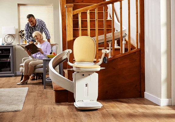 Curved Stairlift 180 Acorn Installed