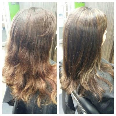 Before and after beautiful natural highlight by Thea.