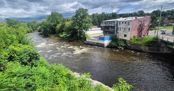 View of the river from the deck.