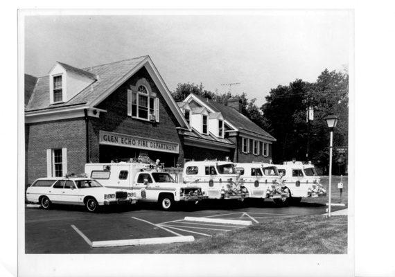 A picture of the fire house from the 1970's