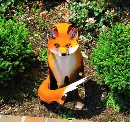 Fox Garden Art $125, painted steel