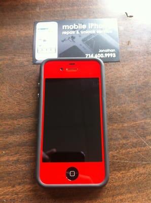 Custom red iPhone 4