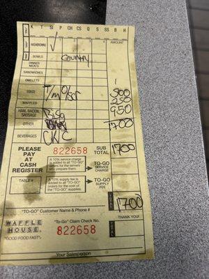 receipts #cheriemcrae #Wafflehouse