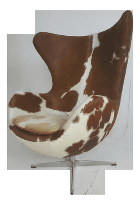 Vintage Egg Cowhide Chair