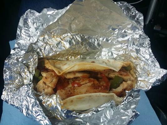 Killer chicken fajita taco. $3