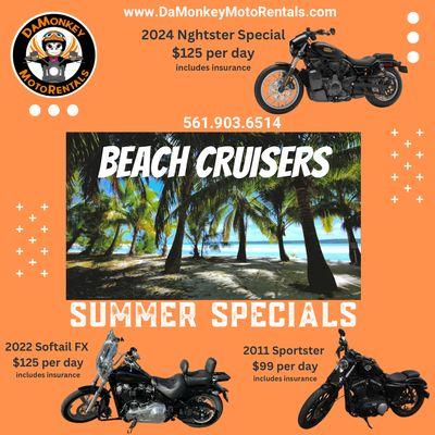 Beach cruisers available