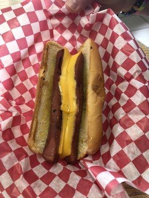 Hot dog with cheese