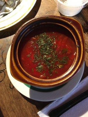 Borscht, a beet soup