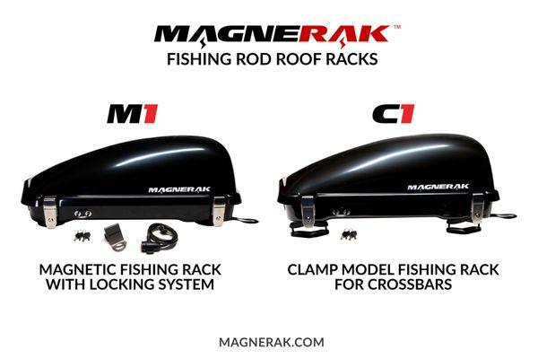 Fishing Rod Roof Racks - MAGNERAK M1 Magnetic and MAGNERAK C1 Clamps