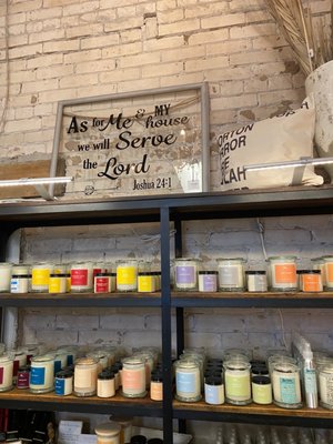 Handmade candles & cute sign