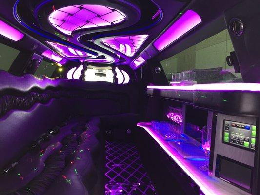 Interior of Chrysler 300 limo