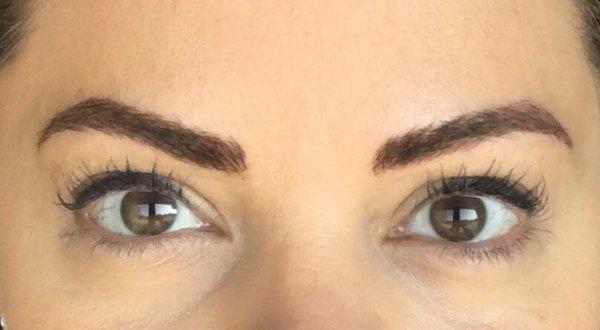 Melinda did a great job on my brows. She really took her time. This is Day 1. Still has to peel and fade and the touch up in two months.