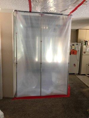 We installed containments to ensure you are protected while work is being done at your home. It keeps dust and odors inside.