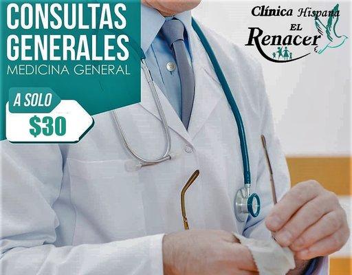 CONSULTAS GENERALES POR SÓLO $30