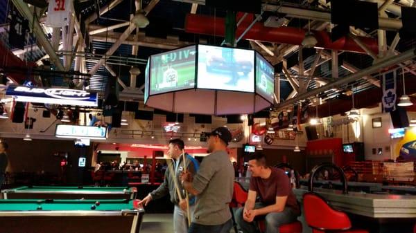 Pool tables and big screens