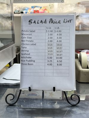 Salad Menu