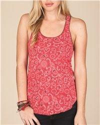 Ladies Burnout tank top in pinks and pastels