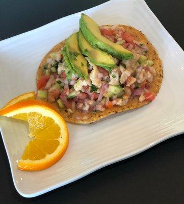 Tostada de ceviche