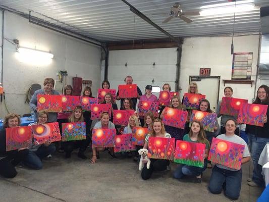 Giving back to the community! May's "Paint & Sip" held as a fundraiser to support local charities.